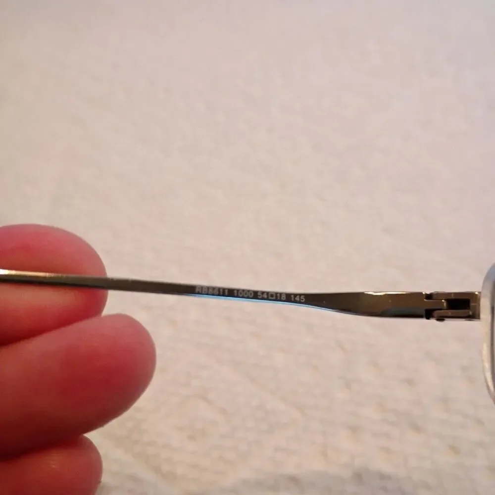 Ray Ban RB8611 1000 Silver Metal Rectangle Eyeglasses Frame Only 54-18 145